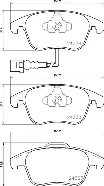 Mintex Brake Pads Full Set Of 4 Front MDB3395 - image 3
