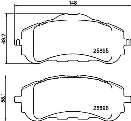 Mintex Brake Pads Full Set Of 4 Front MDB3412 - image 3
