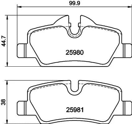 Mintex Brake Pads Set Brake Pads Full Set Of 4 Rear MDB3438MX - image 3