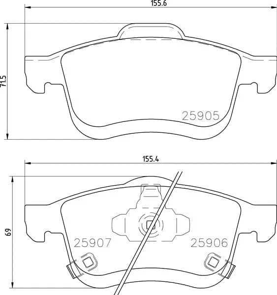 Mintex Brake Pads Full Set Of 4 Front MDB3440 - image 3