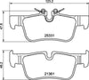 Mintex Brake Pads Set Brake Pads Full Set Of 4 Rear MDB3723MX thumbnail