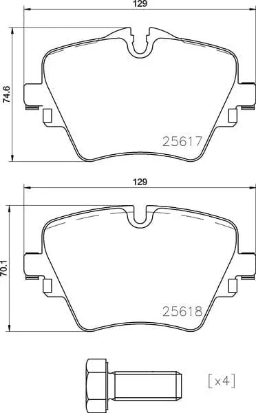 Mintex Brake Pads Full Set Of 4 Front MDB3757 - image 3