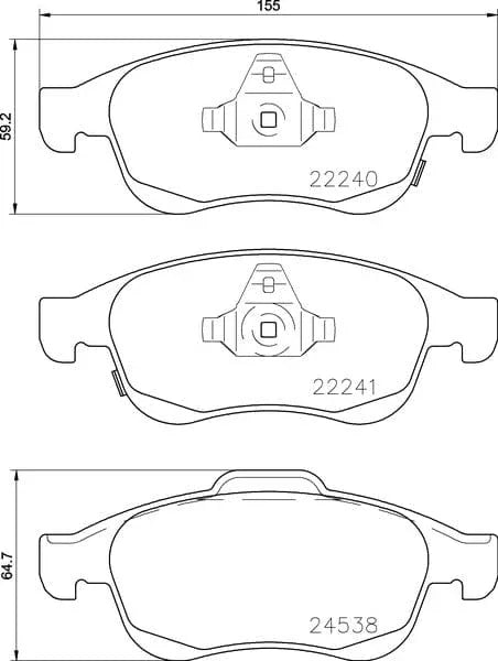 Mintex Brake Pads Full Set Of 4 Front MDB3768 - image 3
