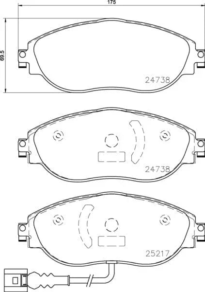 Mintex Brake Pads Full Set Of 4 Front MDB3814 - image 3