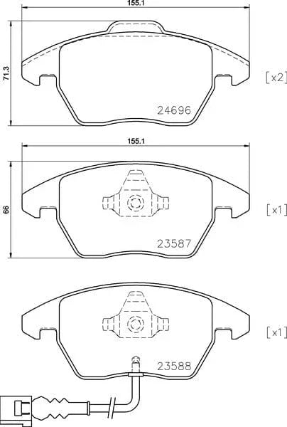 Mintex Brake Pads Full Set Of 4 Front MDB3824 - image 3