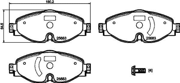 Mintex Brake Pads Full Set Of 4 Front MDB3827 - image 3