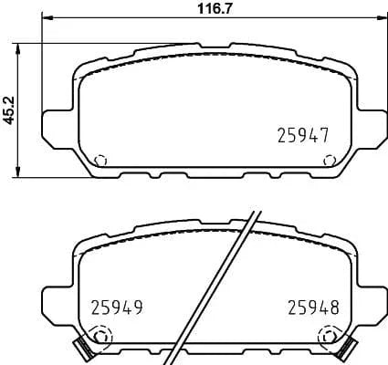 Mintex Brake Pads Set Brake Pads Full Set Of 4 Rear MDB3867 - image 3