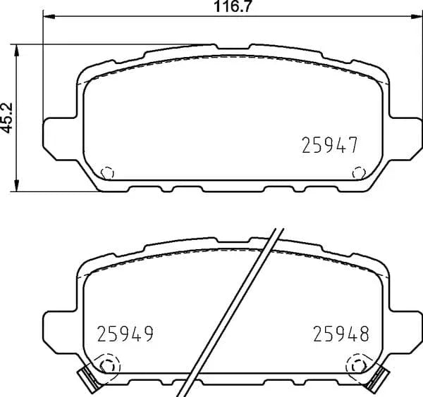 Mintex Brake Pads Set Brake Pads Full Set Of 4 Rear MDB3867 - image 4