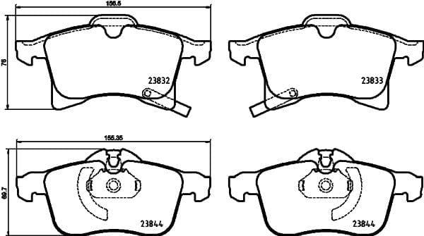 Mintex Brake Pads Full Set Of 4 Front MDB3874 - image 3