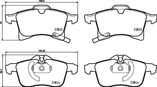Mintex Brake Pads Full Set Of 4 Front MDB3874 - image 4