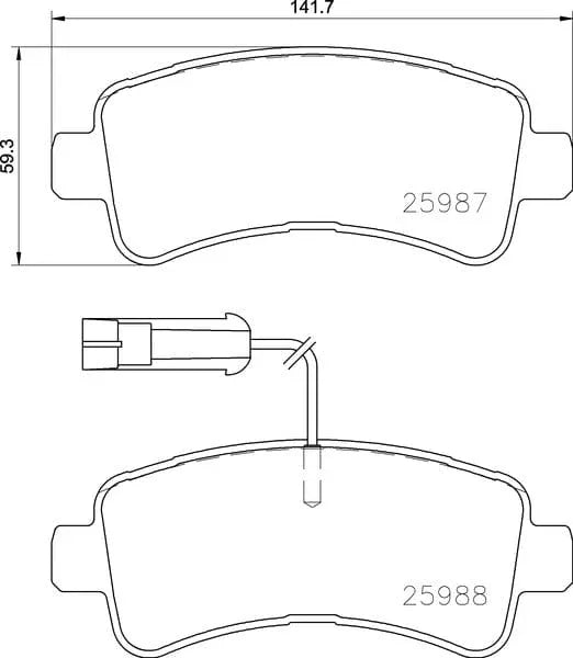 Mintex Brake Pads Set Brake Pads Full Set Of 4 Rear MDB3887MX - image 3