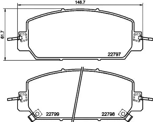 Mintex Brake Pads Full Set Of 4 Front MDB4054 - image 3