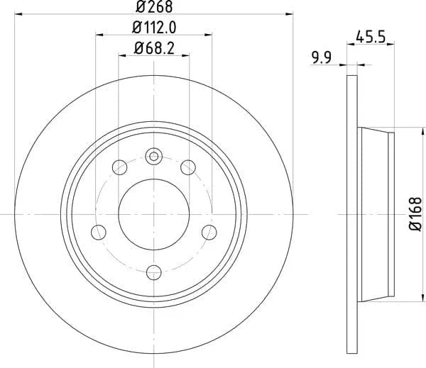 Mintex Brake Discs Rear Solid Set Of 2 MDC1018C 268mm - image 4