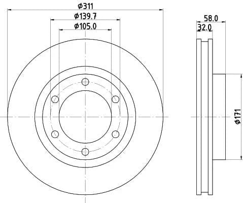 Mintex Brake Discs Front Vented Set Of 2 MDC1043 311mm - image 3