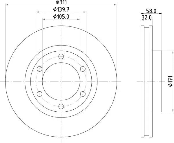 Mintex Brake Discs Front Vented Set Of 2 MDC1043 311mm - image 4