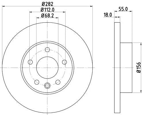 Mintex Brake Discs Front Solid Set Of 2 MDC1046 282mm - image 3