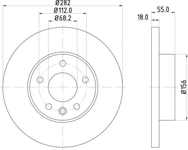 Mintex Brake Discs Front Solid Set Of 2 MDC1046 282mm - image 4