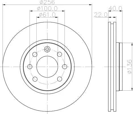 Mintex Brake Discs Front Vented Set Of 2 MDC1060 256mm - image 3