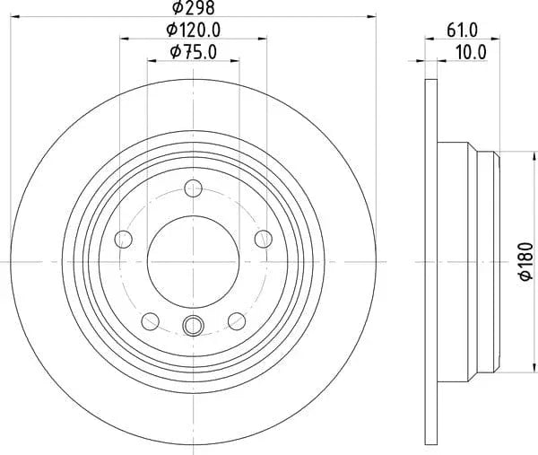 Mintex Brake Discs Rear Solid Set Of 2 MDC1061 298mm - image 4