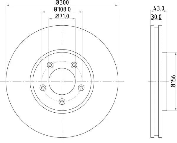Mintex Brake Discs Front Vented Set Of 2 MDC1066 300mm - image 4