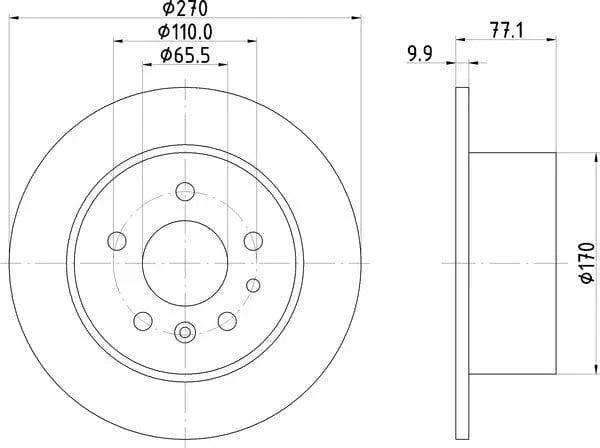 Mintex Brake Discs Rear Solid Set Of 2 MDC1069 270mm - image 4