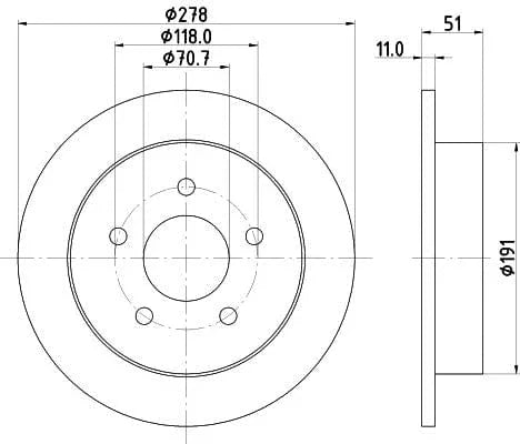 Mintex Brake Discs Rear Solid Set Of 2 MDC1070 278mm - image 3