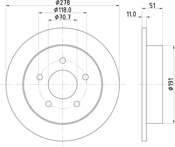 Mintex Brake Discs Rear Solid Set Of 2 MDC1070 278mm - image 4