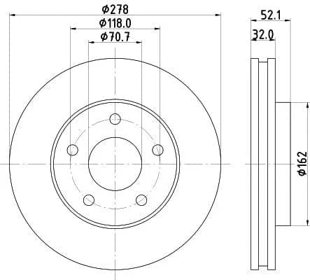 Mintex Brake Discs Front Vented Set Of 2 MDC1071 278mm - image 3