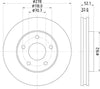 Mintex Brake Discs Front Vented Set Of 2 MDC1071 278mm thumbnail