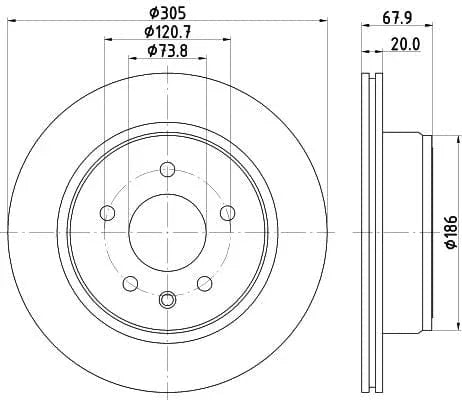Mintex Brake Discs Rear Vented Set Of 2 MDC1073 305mm - image 3