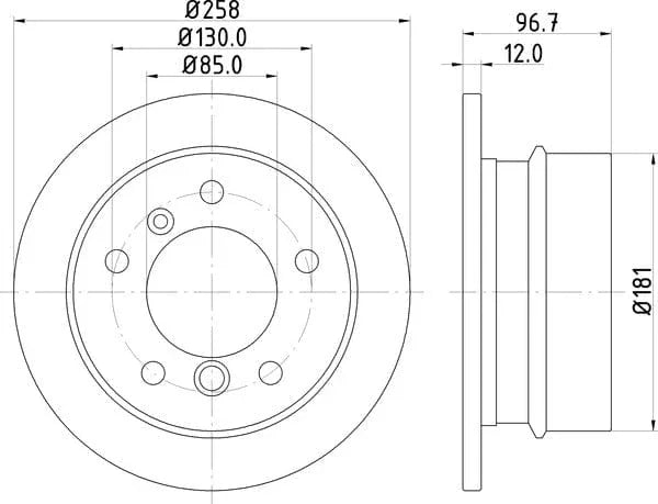 Mintex Brake Discs Rear Solid Set Of 2 MDC1074 258mm - image 4