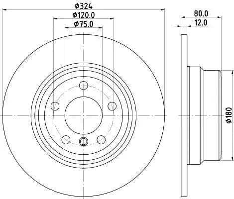 Mintex Brake Discs Rear Solid Set Of 2 MDC1130 324mm - image 3