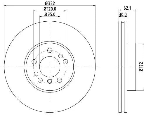 Mintex Brake Discs Front Vented Set Of 2 MDC1131 332mm - image 3