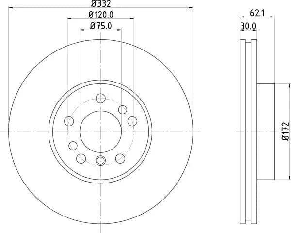 Mintex Brake Discs Front Vented Set Of 2 MDC1131 332mm - image 4