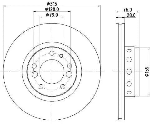 Mintex Brake Discs Front Vented Set Of 2 MDC1212 315mm - image 3