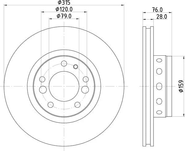 Mintex Brake Discs Front Vented Set Of 2 MDC1212 315mm - image 4