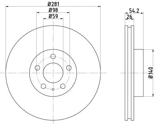 Mintex Brake Discs Front Vented Set Of 2 MDC1220 281mm - image 3