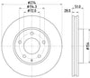 Mintex Brake Discs Front Vented Set Of 2 MDC1229 274mm thumbnail