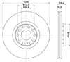 Mintex Brake Discs Front Vented Set Of 2 MDC1242 314mm thumbnail