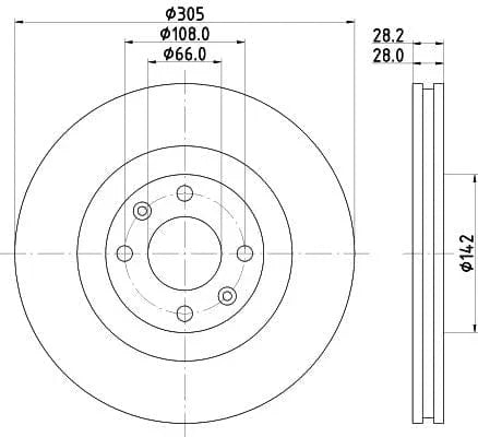 Mintex Brake Discs Front Vented Set Of 2 MDC1288 305mm - image 3