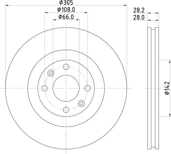 Mintex Brake Discs Front Vented Set Of 2 MDC1288 305mm - image 4