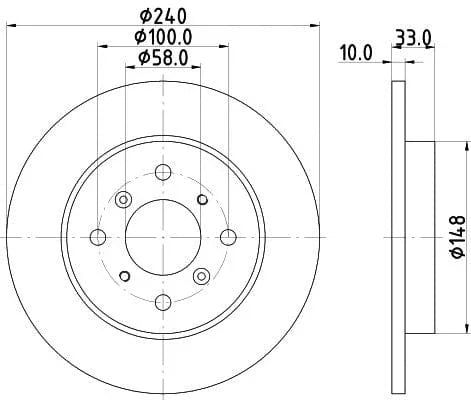 Mintex Brake Discs Rear Solid Set Of 2 MDC1297 240mm - image 3