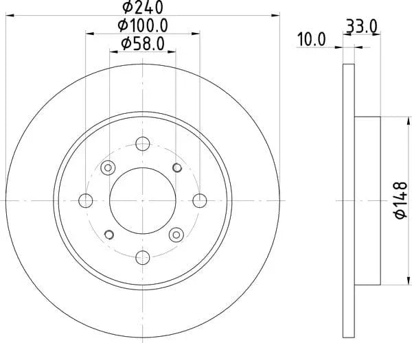 Mintex Brake Discs Rear Solid Set Of 2 MDC1297 240mm - image 4