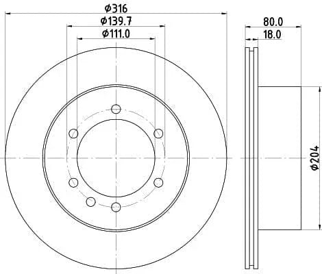 Mintex Brake Discs Rear Vented Set Of 2 MDC1298 316mm - image 3