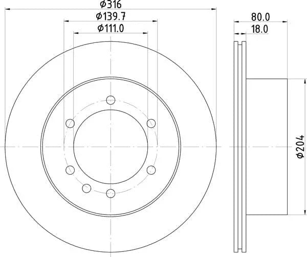 Mintex Brake Discs Rear Vented Set Of 2 MDC1298 316mm - image 4