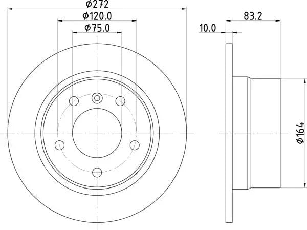 Mintex Brake Discs Rear Solid Set Of 2 MDC1327 272mm - image 4
