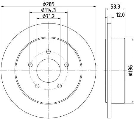 Mintex Brake Discs Rear Solid Set Of 2 MDC1335 285mm - image 3