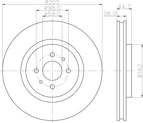 Mintex Brake Discs Front Vented Set Of 2 MDC1357 305mm - image 3