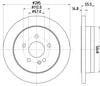 Mintex Brake Discs Rear Solid Set Of 2 MDC1360 285mm thumbnail