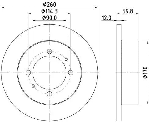 Mintex Brake Discs Rear Solid Set Of 2 MDC1369 260mm - image 3